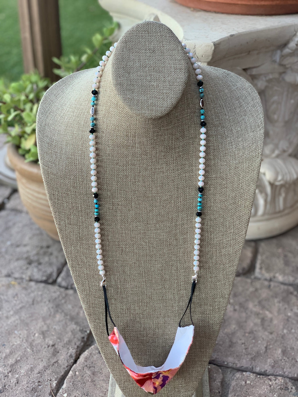 Chinese Crystal and Turquoise Lariat